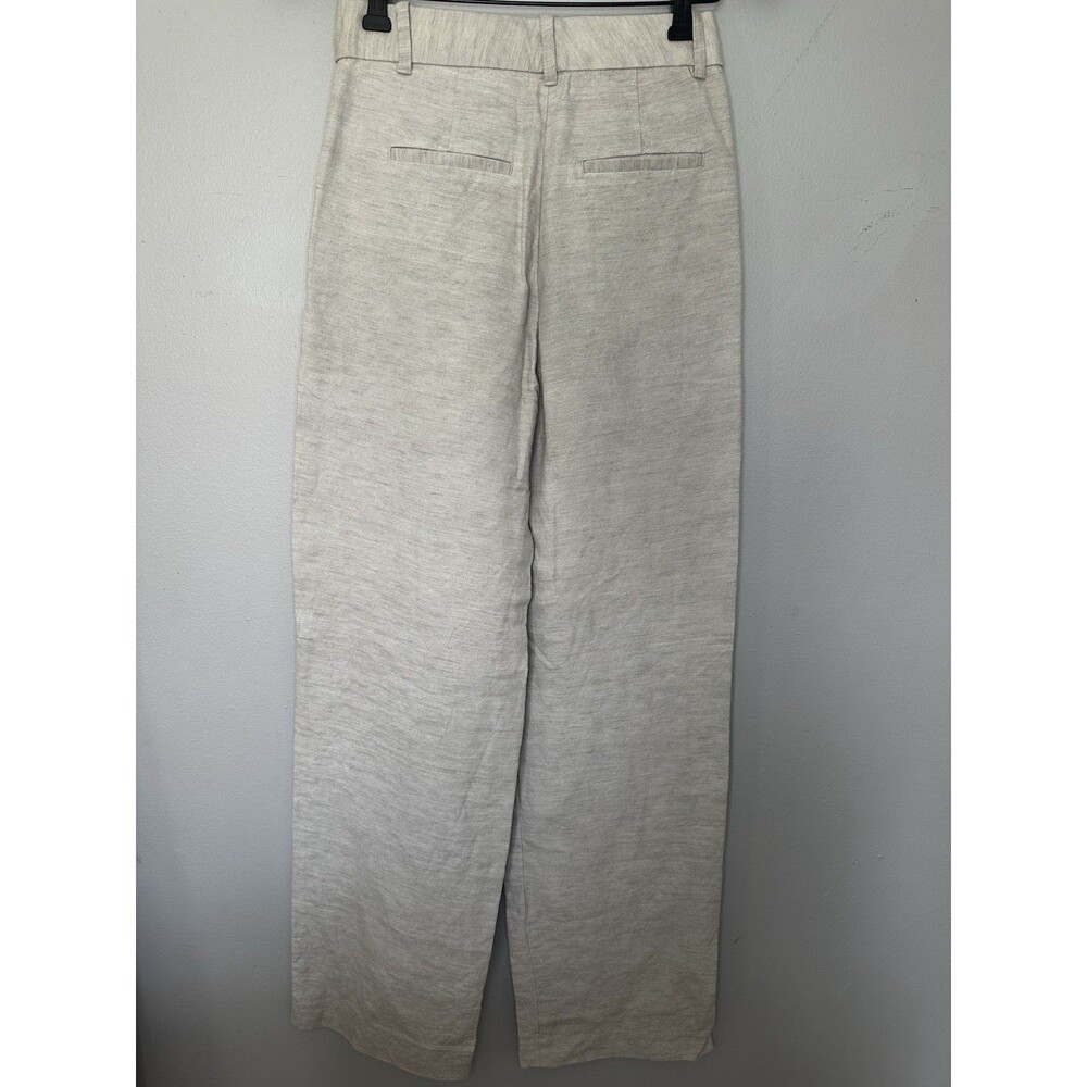 Wilfred Linen Women's Beige Wide Leg Pleated Dress Pants Pockets Lyocell Linen - Picture 9 of 10